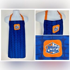 White Castle Employee Apron One Size Restaurant Uniform Workwear Orange Blue‎